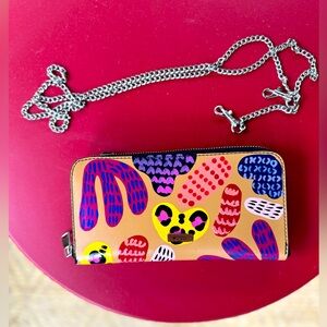 Motola Hand Painted “Land And Sea”Organizer Wallet and Crossbody Bag NWoT!